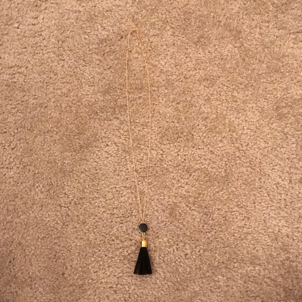 Black tassel necklace